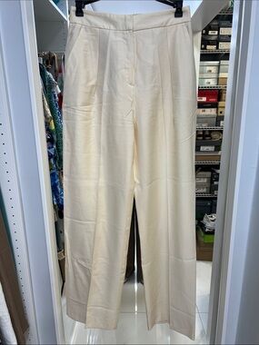 NWT Mango Cream Straight-Leg Trousers